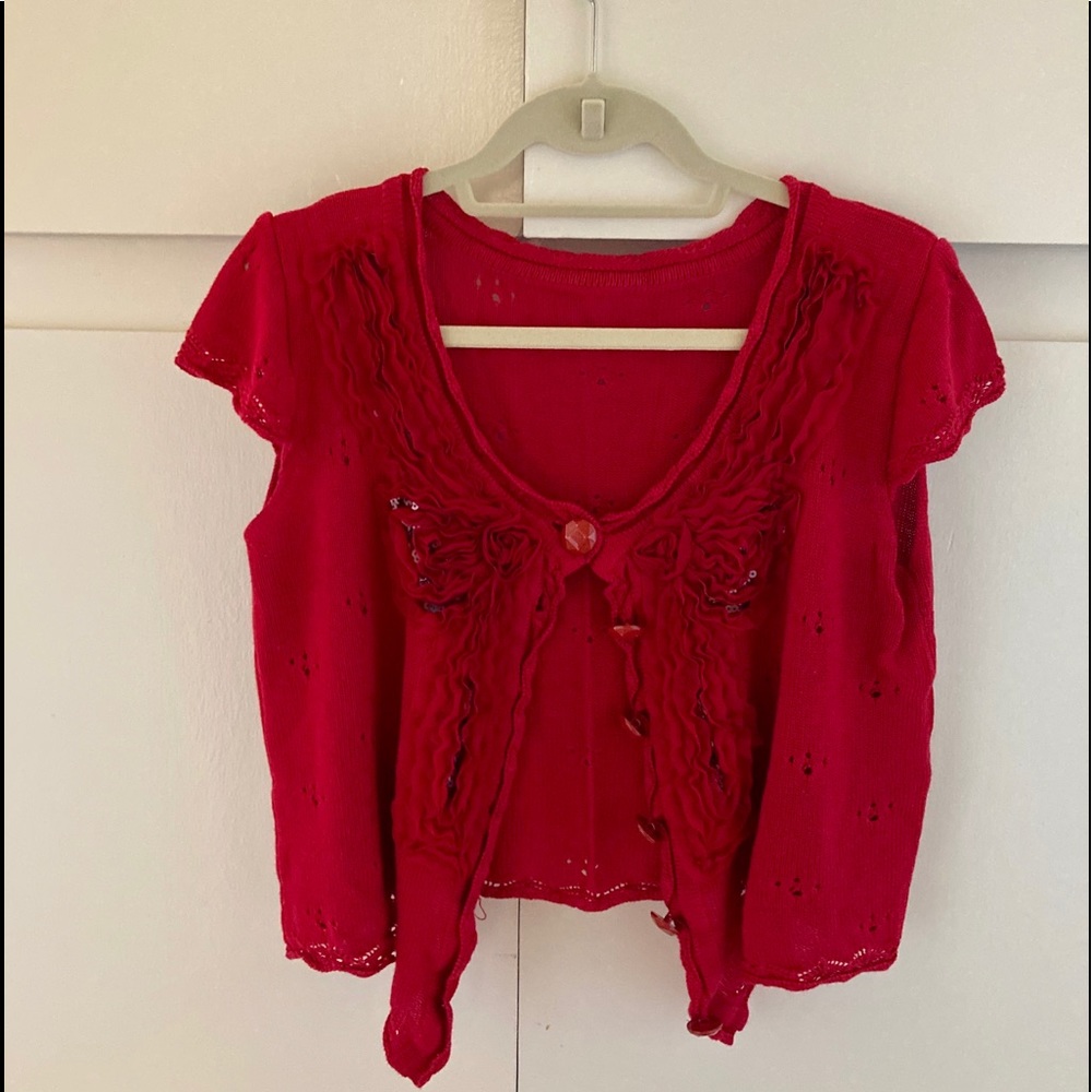 RED Open front short sleeve